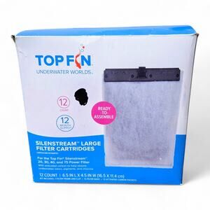 Top Fin PF-L Silenstream Filter Cartridges 12 Pack for PF20 PF30 PF40 PF75 NEW